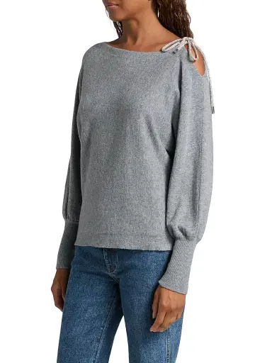 Milly Women's Ida Ots Embellished-Tie Sweater | Thumbnail 4 Milly Women's Ida Ots Embellished-Tie Sweater | Thumbnail 4