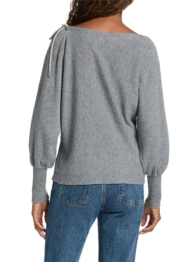 Milly Women's Ida Ots Embellished-Tie Sweater | Thumbnail 5 Milly Women's Ida Ots Embellished-Tie Sweater | Thumbnail 5