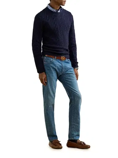 Ralph Lauren Purple Label Men's Italian Denim 5-Pocket Slim-Fit Jeans - Medium Indigo | Thumbnail 2 Ralph Lauren Purple Label Men's Italian Denim 5-Pocket Slim-Fit Jeans - Medium Indigo | Thumbnail 2