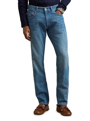 Ralph Lauren Purple Label Men's Italian Denim 5-Pocket Slim-Fit Jeans - Medium Indigo | Thumbnail 3 Ralph Lauren Purple Label Men's Italian Denim 5-Pocket Slim-Fit Jeans - Medium Indigo | Thumbnail 3