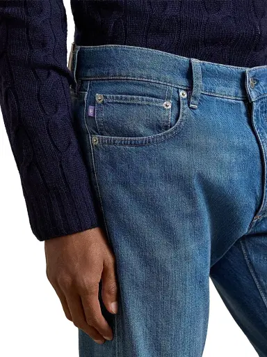 Ralph Lauren Purple Label Men's Italian Denim 5-Pocket Slim-Fit Jeans - Medium Indigo | Thumbnail 6 Ralph Lauren Purple Label Men's Italian Denim 5-Pocket Slim-Fit Jeans - Medium Indigo | Thumbnail 6