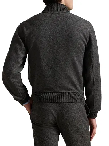 Polo Ralph Lauren Men's Wool-Blend Zip-Up Bomber Jacket - Fortress Grey Heather | Thumbnail 4 Polo Ralph Lauren Men's Wool-Blend Zip-Up Bomber Jacket - Fortress Grey Heather | Thumbnail 4