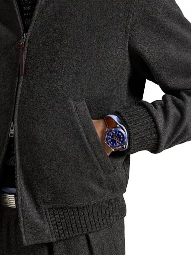 Polo Ralph Lauren Men's Wool-Blend Zip-Up Bomber Jacket - Fortress Grey Heather | Thumbnail 6 Polo Ralph Lauren Men's Wool-Blend Zip-Up Bomber Jacket - Fortress Grey Heather | Thumbnail 6