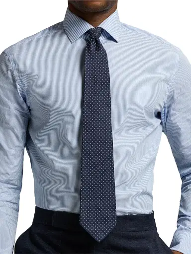 Ralph Lauren Purple Label Men's Macclesfield Silk Tie - Navy | Thumbnail 2 Ralph Lauren Purple Label Men's Macclesfield Silk Tie - Navy | Thumbnail 2