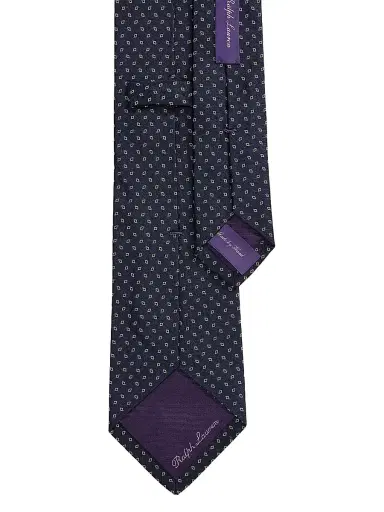 Ralph Lauren Purple Label Men's Macclesfield Silk Tie - Navy | Thumbnail 3 Ralph Lauren Purple Label Men's Macclesfield Silk Tie - Navy | Thumbnail 3