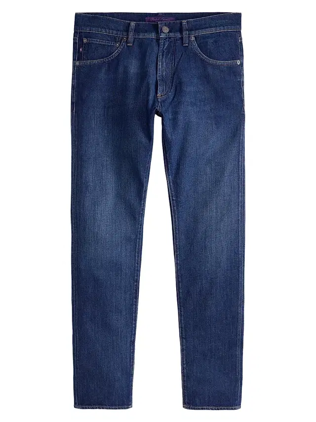 Men's Denim Slim Five-Pocket Jeans - Dark Indigo Men's Denim Slim Five-Pocket Jeans - Dark Indigo