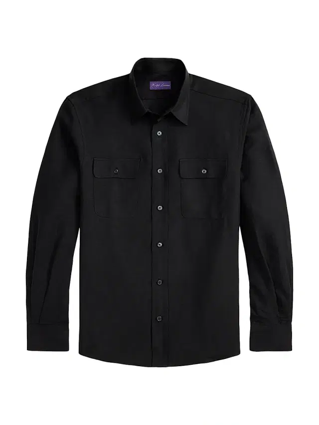 Men's Silk-Linen Canvas Shirt - Black Men's Silk-Linen Canvas Shirt - Black