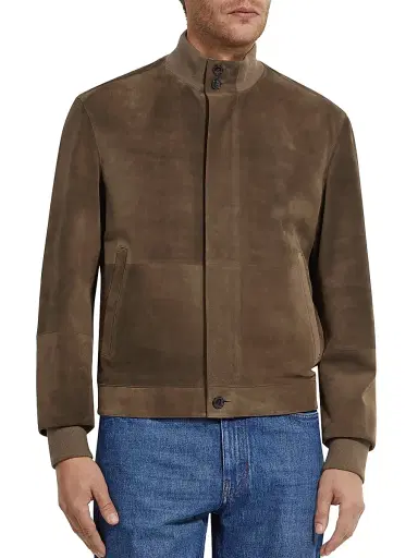 Zegna Men's Leather Blouson Jacket - Brown - Size 46 | Thumbnail 2 Zegna Men's Leather Blouson Jacket - Brown - Size 46 | Thumbnail 2