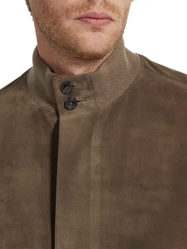 Zegna Men's Leather Blouson Jacket - Brown - Size 46 | Thumbnail 4 Zegna Men's Leather Blouson Jacket - Brown - Size 46 | Thumbnail 4