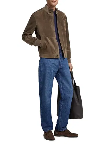 Zegna Men's Leather Blouson Jacket - Brown - Size 46 | Thumbnail 5 Zegna Men's Leather Blouson Jacket - Brown - Size 46 | Thumbnail 5