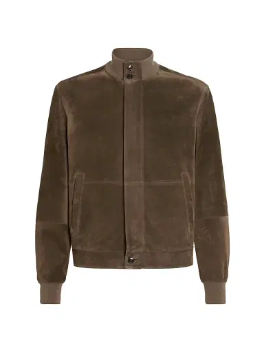 Zegna Men's Leather Blouson Jacket - Brown - Size 46 | Thumbnail 1 Zegna Men's Leather Blouson Jacket - Brown - Size 46 | Thumbnail 1