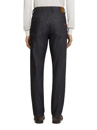 Zegna Men's Stretch Cotton and Cashmere Roccia Jeans - Blue | Thumbnail 4 Zegna Men's Stretch Cotton and Cashmere Roccia Jeans - Blue | Thumbnail 4