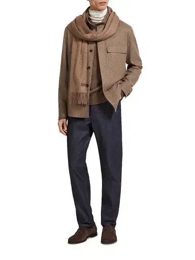 Zegna Men's Stretch Cotton and Cashmere Roccia Jeans - Blue | Thumbnail 6 Zegna Men's Stretch Cotton and Cashmere Roccia Jeans - Blue | Thumbnail 6