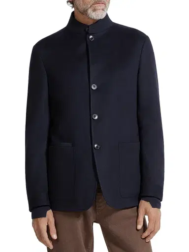 ZEGNA Men's Oasi Cashmere II Conte Jacket - Navy Blue | Thumbnail 2 ZEGNA Men's Oasi Cashmere II Conte Jacket - Navy Blue | Thumbnail 2