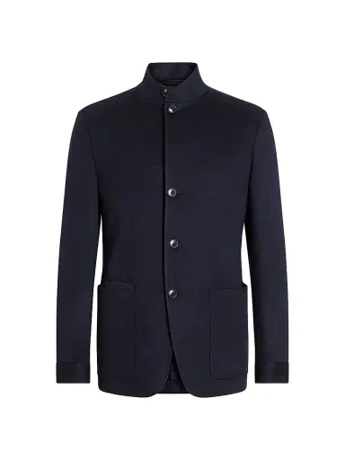 ZEGNA Men's Oasi Cashmere II Conte Jacket - Navy Blue | Thumbnail 1 ZEGNA Men's Oasi Cashmere II Conte Jacket - Navy Blue | Thumbnail 1