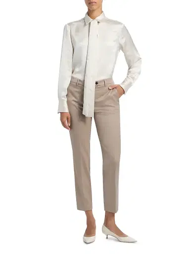 Kiton Women's Stretch Wool Straight Trousers | Thumbnail 2 Kiton Women's Stretch Wool Straight Trousers | Thumbnail 2