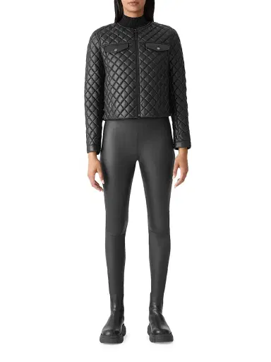 Mackage Women's Lena Quilted Leather Crop Jacket - Black - Size XL | Thumbnail 2 Mackage Women's Lena Quilted Leather Crop Jacket - Black - Size XL | Thumbnail 2