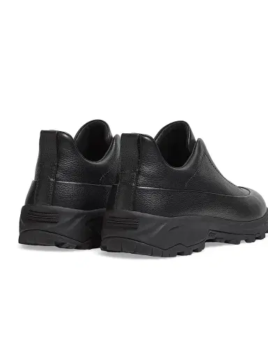 Zegna Men's Leather Triple Stitch Monte Sneakers - Black | Thumbnail 5 Zegna Men's Leather Triple Stitch Monte Sneakers - Black | Thumbnail 5