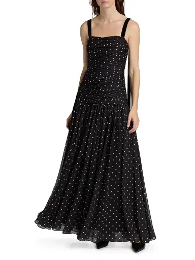As It May Women's Natalia Polka Dot Crinkle Chiffon Gown | Thumbnail 3 As It May Women's Natalia Polka Dot Crinkle Chiffon Gown | Thumbnail 3