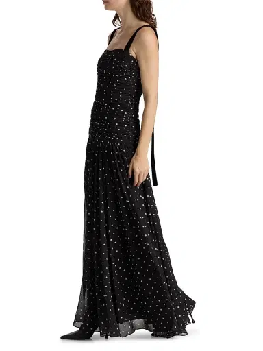 As It May Women's Natalia Polka Dot Crinkle Chiffon Gown | Thumbnail 4 As It May Women's Natalia Polka Dot Crinkle Chiffon Gown | Thumbnail 4