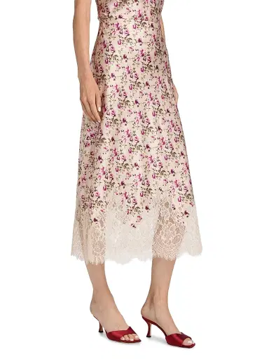 Cami NYC Women's Vivienne Lace-Trimmed Floral Stretch-Silk Maxi Skirt - Camellia Ditsy | Thumbnail 4 Cami NYC Women's Vivienne Lace-Trimmed Floral Stretch-Silk Maxi Skirt - Camellia Ditsy | Thumbnail 4