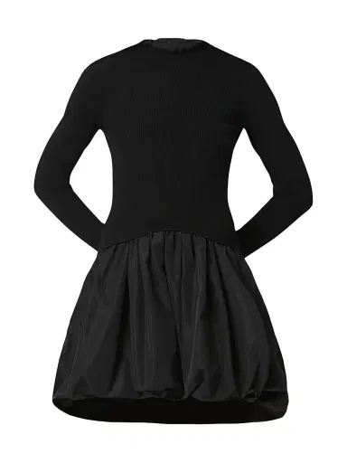 Shoshanna Women's Keely Knit Taffeta Minidress - Jet | Thumbnail 1 Shoshanna Women's Keely Knit Taffeta Minidress - Jet | Thumbnail 1
