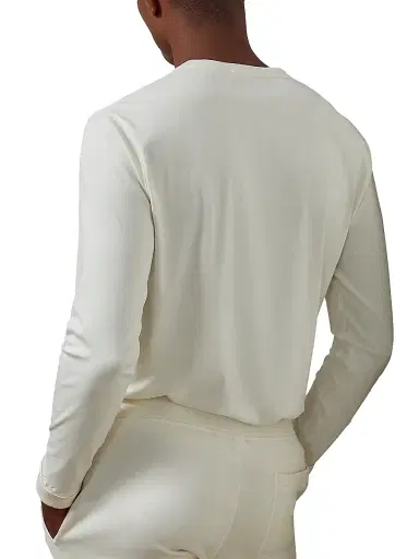 Ralph Lauren Purple Label Men's Cotton Henley - Cream | Thumbnail 4 Ralph Lauren Purple Label Men's Cotton Henley - Cream | Thumbnail 4