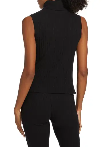 L'AGENCE Women's Ceci Sleeveless Turtleneck Knit Top - Black | Thumbnail 5 L'AGENCE Women's Ceci Sleeveless Turtleneck Knit Top - Black | Thumbnail 5