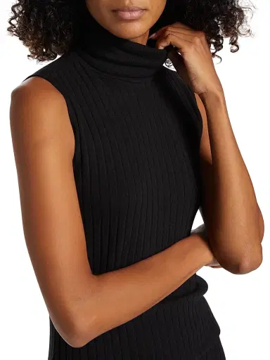L'AGENCE Women's Ceci Sleeveless Turtleneck Knit Top - Black | Thumbnail 6 L'AGENCE Women's Ceci Sleeveless Turtleneck Knit Top - Black | Thumbnail 6