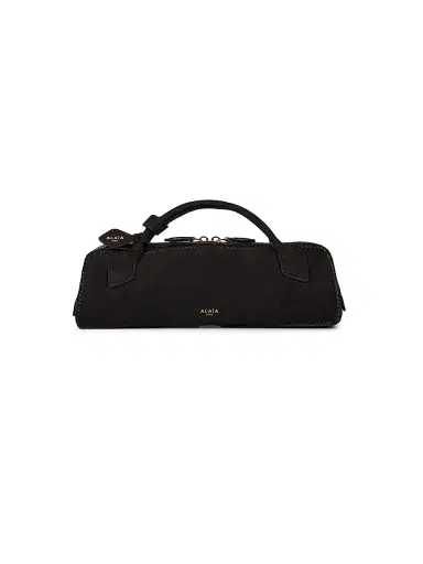 Alaïa Women's Suede Clutch - Noir | Thumbnail 1 Alaïa Women's Suede Clutch - Noir | Thumbnail 1