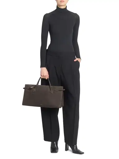 Alaïa Women's East West Leather Tote Bag - Anthracite | Thumbnail 2 Alaïa Women's East West Leather Tote Bag - Anthracite | Thumbnail 2
