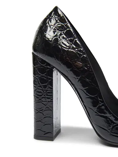 ALAIA Women's 90MM Croc-Embossed Leather Pumps - Noir | Thumbnail 7 ALAIA Women's 90MM Croc-Embossed Leather Pumps - Noir | Thumbnail 7