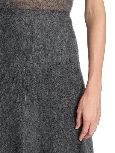Alaïa Women's Circle Wool-Blend Midi-Skirt - Gris Chine | Thumbnail 6 Alaïa Women's Circle Wool-Blend Midi-Skirt - Gris Chine | Thumbnail 6