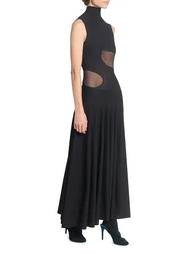 Alaïa Women's Jersey Fit & Flare Maxi Dress - Noir - Size 8 | Thumbnail 2 Alaïa Women's Jersey Fit & Flare Maxi Dress - Noir - Size 8 | Thumbnail 2