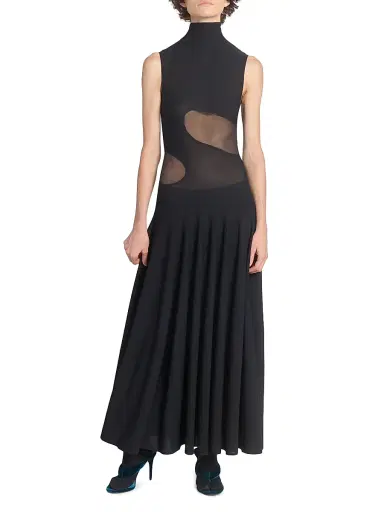 Alaïa Women's Jersey Fit & Flare Maxi Dress - Noir - Size 8 | Thumbnail 3 Alaïa Women's Jersey Fit & Flare Maxi Dress - Noir - Size 8 | Thumbnail 3
