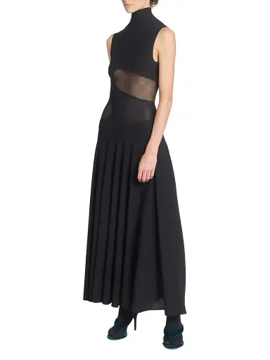 Alaïa Women's Jersey Fit & Flare Maxi Dress - Noir - Size 8 | Thumbnail 4 Alaïa Women's Jersey Fit & Flare Maxi Dress - Noir - Size 8 | Thumbnail 4