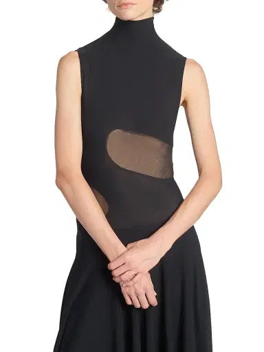 Alaïa Women's Jersey Fit & Flare Maxi Dress - Noir - Size 8 | Thumbnail 6 Alaïa Women's Jersey Fit & Flare Maxi Dress - Noir - Size 8 | Thumbnail 6
