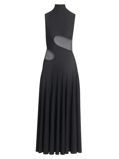 Alaïa Women's Jersey Fit & Flare Maxi Dress - Noir - Size 8 | Thumbnail 1 Alaïa Women's Jersey Fit & Flare Maxi Dress - Noir - Size 8 | Thumbnail 1