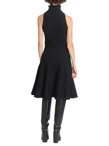 Alaïa Women's Knit Fit & Flare Midi-Dress - Noir - Size 8 | Thumbnail 5 Alaïa Women's Knit Fit & Flare Midi-Dress - Noir - Size 8 | Thumbnail 5