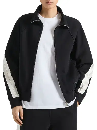 Givenchy Men's Zipped Sweatshirt in Scuba with Satin Seams - Black | Thumbnail 2 Givenchy Men's Zipped Sweatshirt in Scuba with Satin Seams - Black | Thumbnail 2