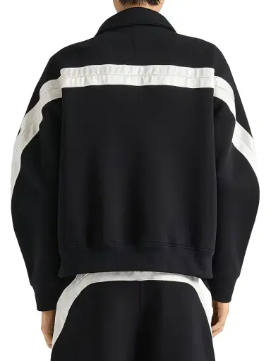 Givenchy Men's Zipped Sweatshirt in Scuba with Satin Seams - Black | Thumbnail 3 Givenchy Men's Zipped Sweatshirt in Scuba with Satin Seams - Black | Thumbnail 3