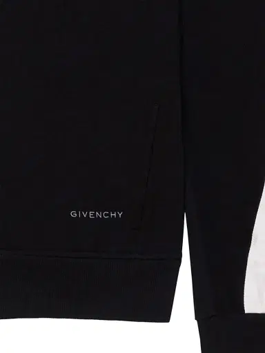 Givenchy Men's Zipped Sweatshirt in Scuba with Satin Seams - Black | Thumbnail 4 Givenchy Men's Zipped Sweatshirt in Scuba with Satin Seams - Black | Thumbnail 4