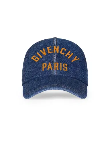 Givenchy Men's Embroidered Cap in Denim - Indigo Blue | Thumbnail 1 Givenchy Men's Embroidered Cap in Denim - Indigo Blue | Thumbnail 1