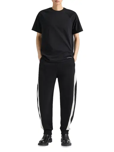 Givenchy Men's T-Shirt in Cotton with Satin Seams - Black | Thumbnail 2 Givenchy Men's T-Shirt in Cotton with Satin Seams - Black | Thumbnail 2