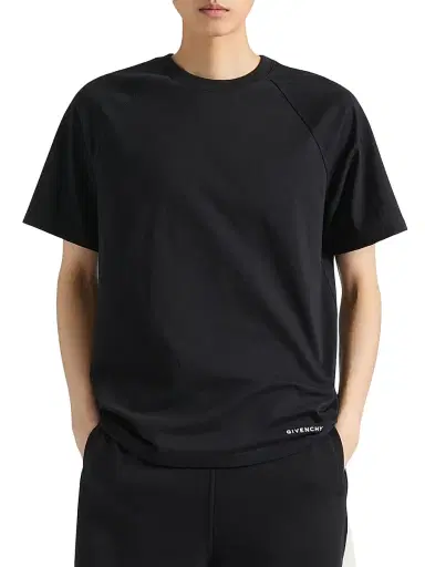 Givenchy Men's T-Shirt in Cotton with Satin Seams - Black | Thumbnail 3 Givenchy Men's T-Shirt in Cotton with Satin Seams - Black | Thumbnail 3