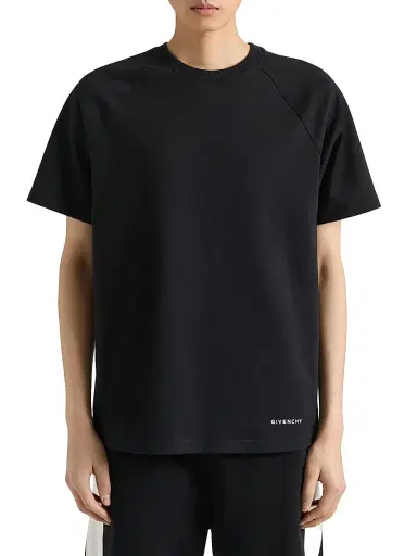 Givenchy Men's T-Shirt in Cotton with Satin Seams - Black | Thumbnail 5 Givenchy Men's T-Shirt in Cotton with Satin Seams - Black | Thumbnail 5