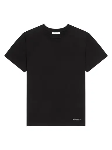 Givenchy Men's T-Shirt in Cotton with Satin Seams - Black | Thumbnail 1 Givenchy Men's T-Shirt in Cotton with Satin Seams - Black | Thumbnail 1