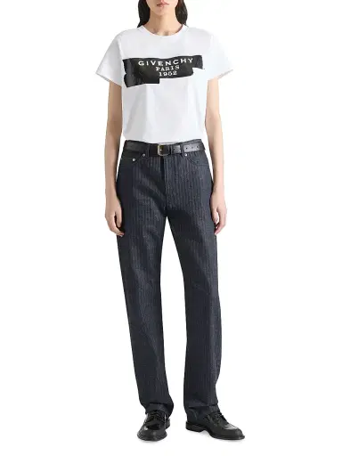Givenchy Women's Boyfriend Jeans in Herringbone Denim - Dark Navy | Thumbnail 3 Givenchy Women's Boyfriend Jeans in Herringbone Denim - Dark Navy | Thumbnail 3