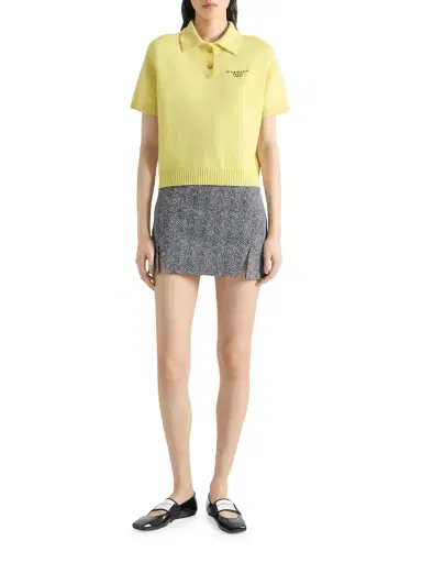 Givenchy Women's Mini Cut-Out Skirt in Cotton Herringbone - Black White | Thumbnail 4 Givenchy Women's Mini Cut-Out Skirt in Cotton Herringbone - Black White | Thumbnail 4