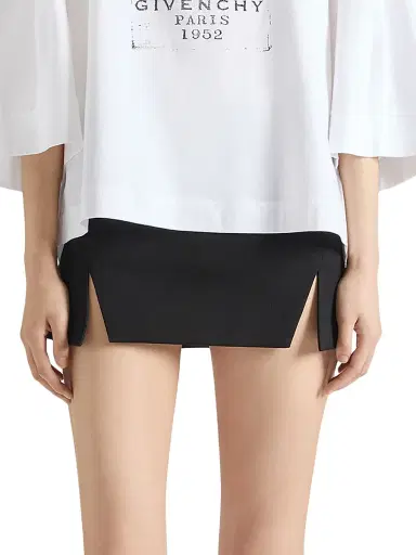 Givenchy Women's Mini Cut-Out Skirt in Wool - Black | Thumbnail 2 Givenchy Women's Mini Cut-Out Skirt in Wool - Black | Thumbnail 2
